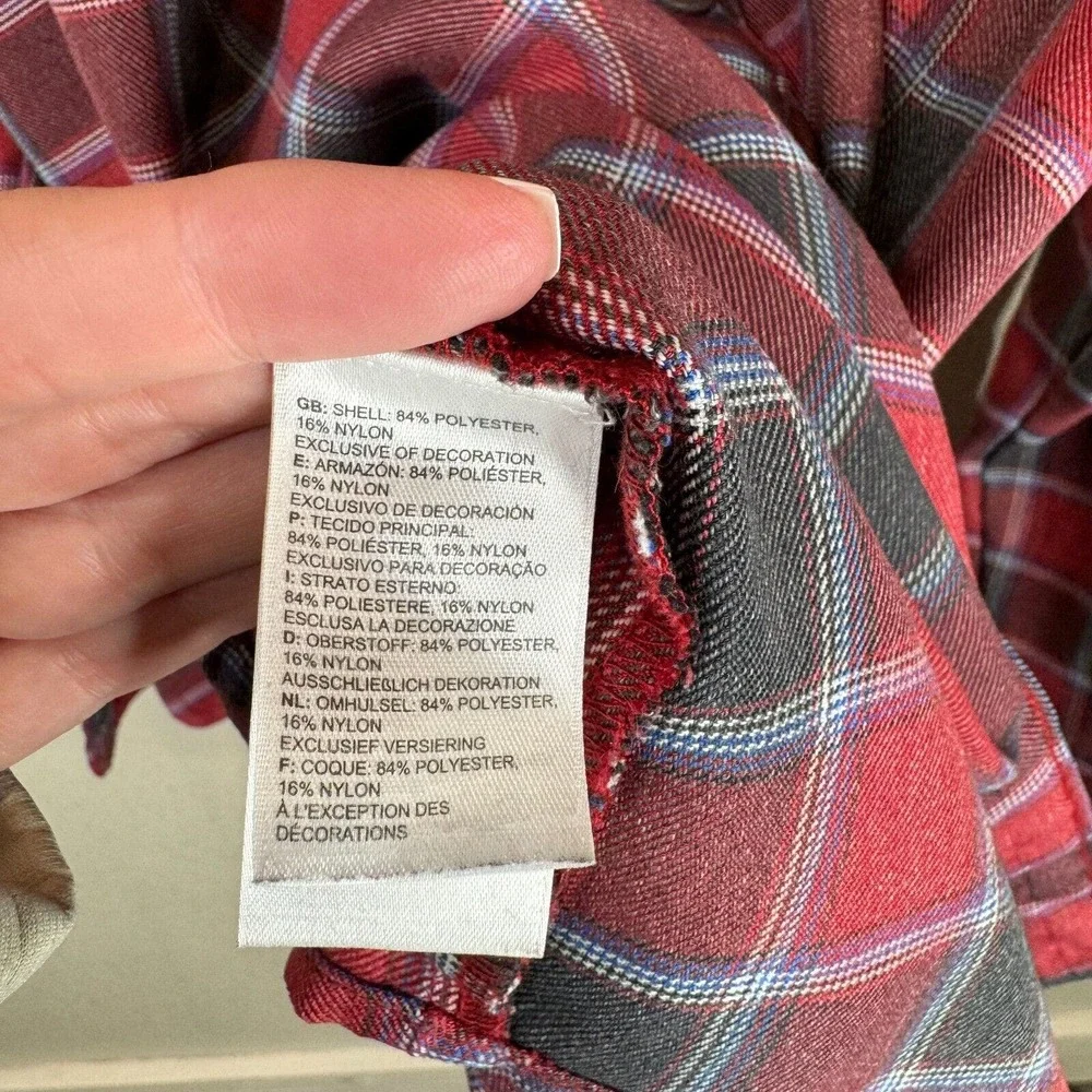 The‎ North Face Men's Plaid Button Up Shirt Long Sleeve Red/Black Size XXL